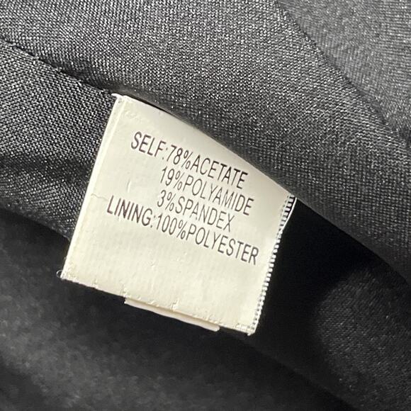 Kay Unger Sheath Dress 4 Black Satin V Neck Shawl Collar Ruched Cocktail Formal - Picture 12 of 14